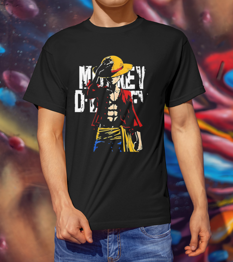 Monkey D Luffy One Piece Anime Character Iconic Straw Hat Pirate Outfit T-Shirt