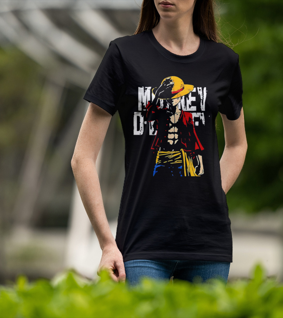 Monkey D Luffy One Piece Anime Character Iconic Straw Hat Pirate Outfit T-Shirt
