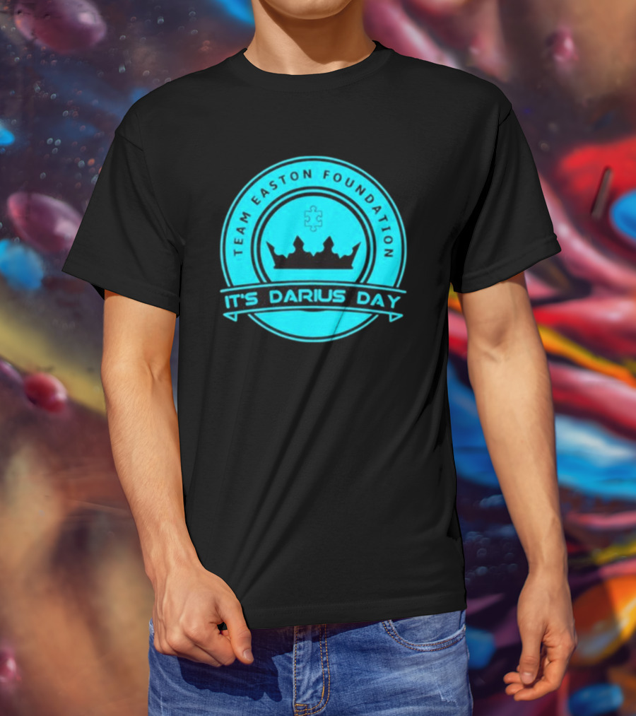 Team Easton Foundation It's Darius Day Autism Puzzle Crown T-Shirt