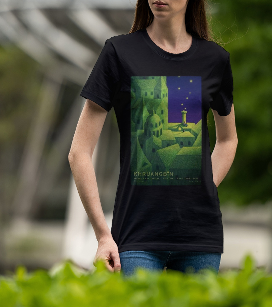 Khruangbin Moody Amphitheater Austin April 22 23 2025 Murugi Kim Artwork T-Shirt