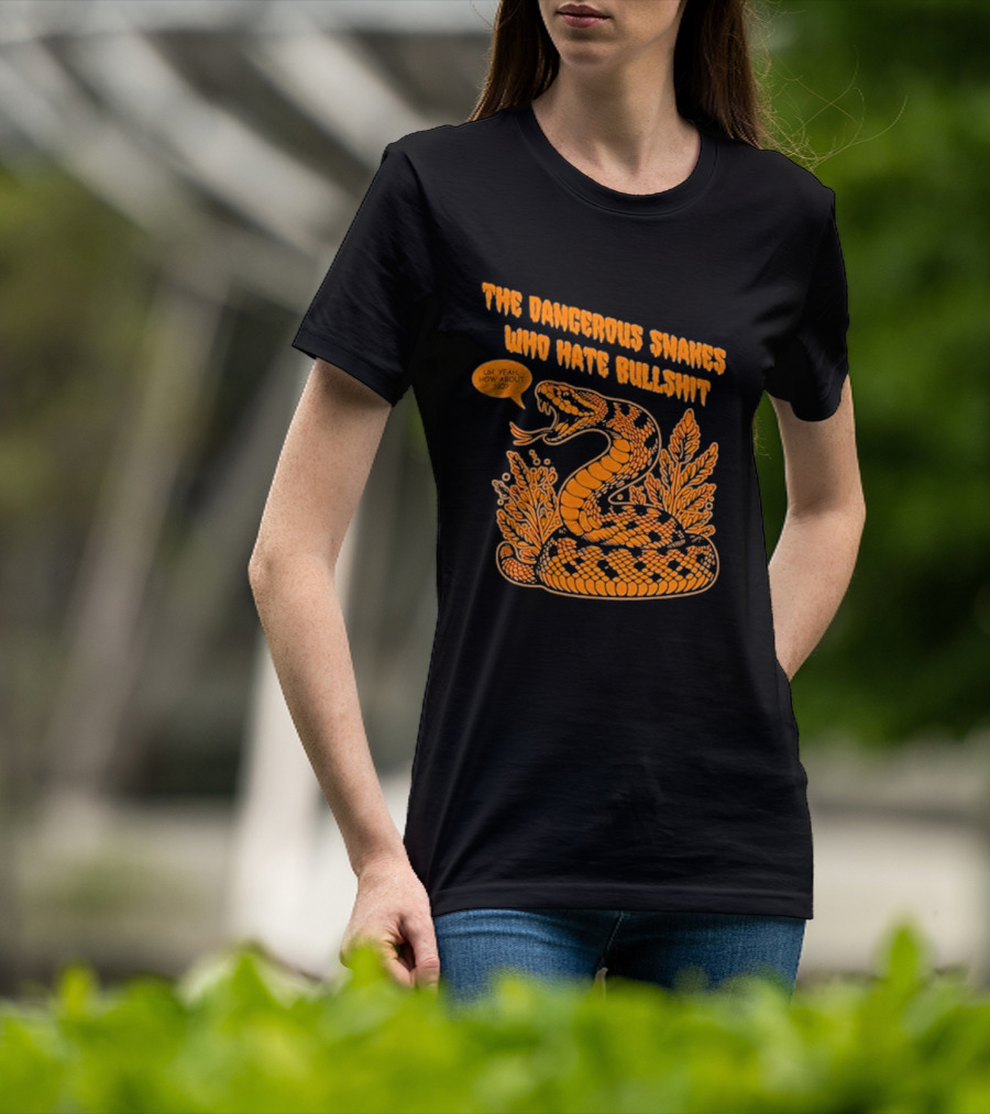 The Dangerous Snakes Who Hate Bullshit Fierce Orange Snake Illustration T-Shirt