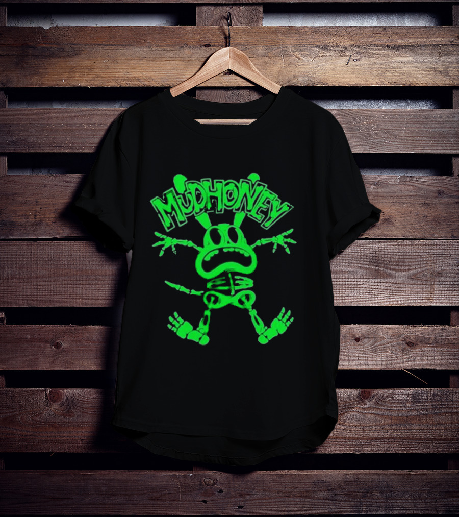 Mudhoney Foro Indie Rocks Mexico City Mar 30 2025 Glowing Green Cartoon Monster T-Shirt