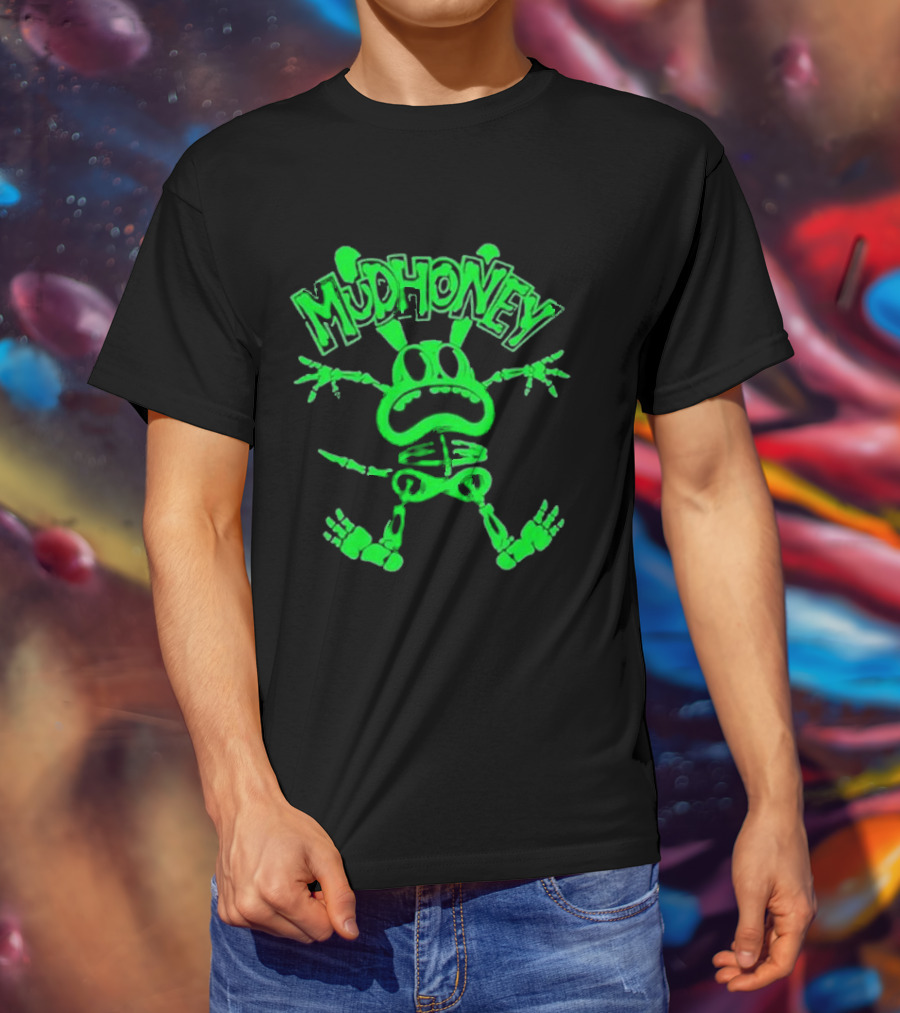 Mudhoney Foro Indie Rocks Mexico City Mar 30 2025 Glowing Green Cartoon Monster T-Shirt