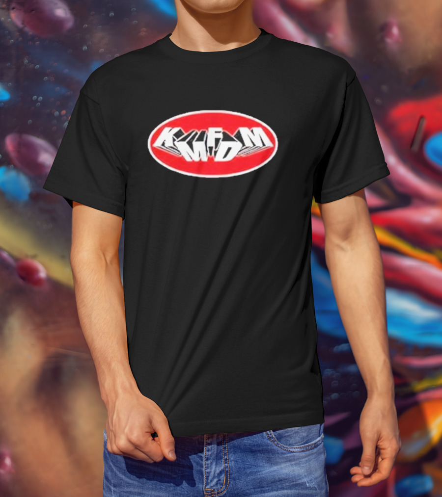 Natalie Samantha Rupnow Wear KMFDM Oval Red Logo T-Shirt