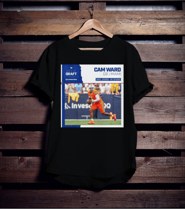 New York Giants Mock Draft Tracker Cam Ward QB Miami Daniel Jeremiah NFL Network T-Shirt