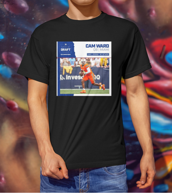 New York Giants Mock Draft Tracker Cam Ward QB Miami Daniel Jeremiah NFL Network T-Shirt