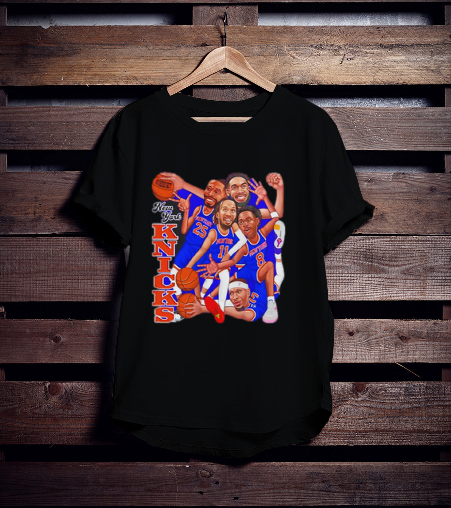New York Knicks Basketball Caricatures Team Group Fan Favorite T-Shirt