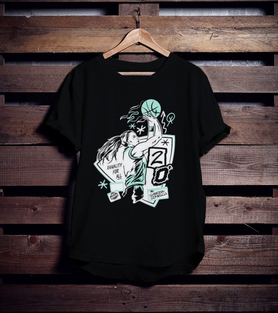 New York Liberty Sabrina Ionescu Equality For All Liberty Statue Basketball T-Shirt