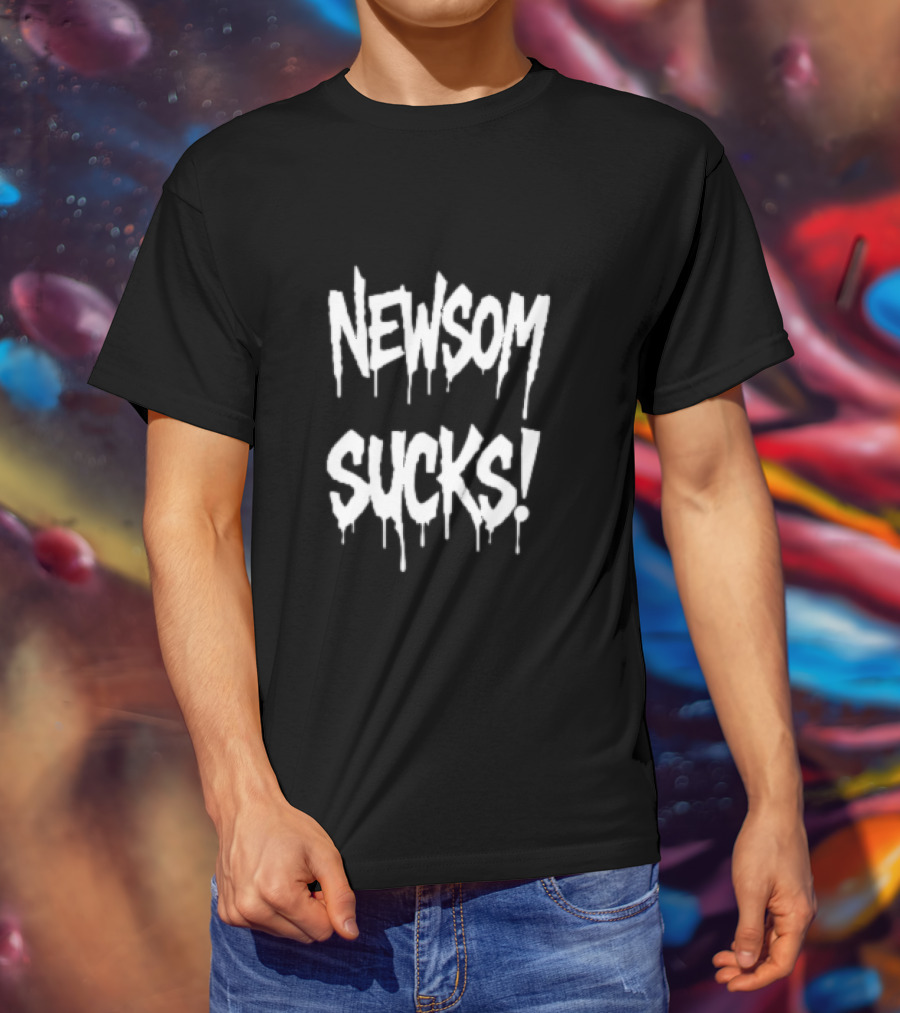 Newson Sucks Dripping Graffiti Style Text T-Shirt