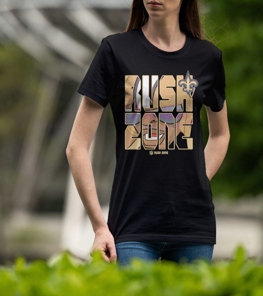 New Orleans Saints Rush Zone NFL Cartoon Fleur-de-Lis T-Shirt