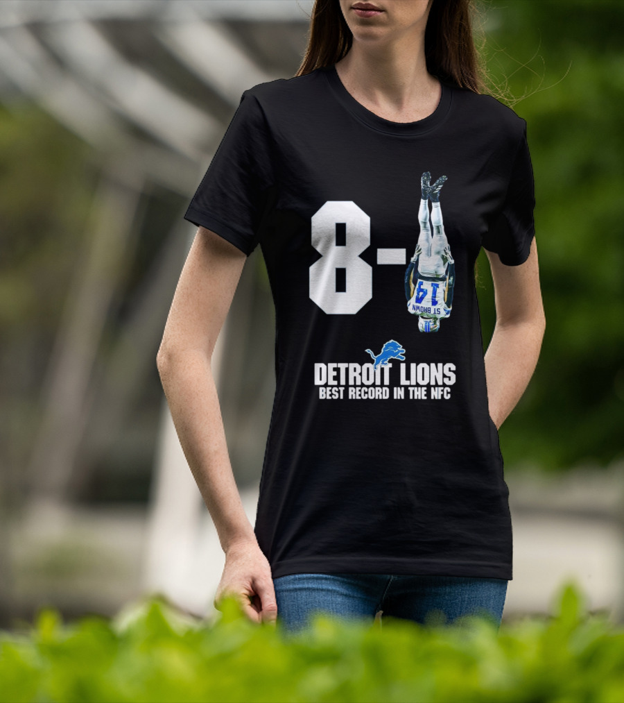 Detroit Lions 8-1 Amon-Ra St. Brown Headstand Celebration Best Record In NFC T-Shirt