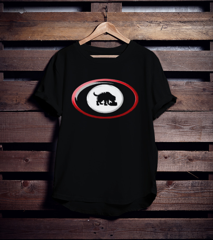 Niko-b Black Dog Embossed Graphic In Red Oval T-Shirt