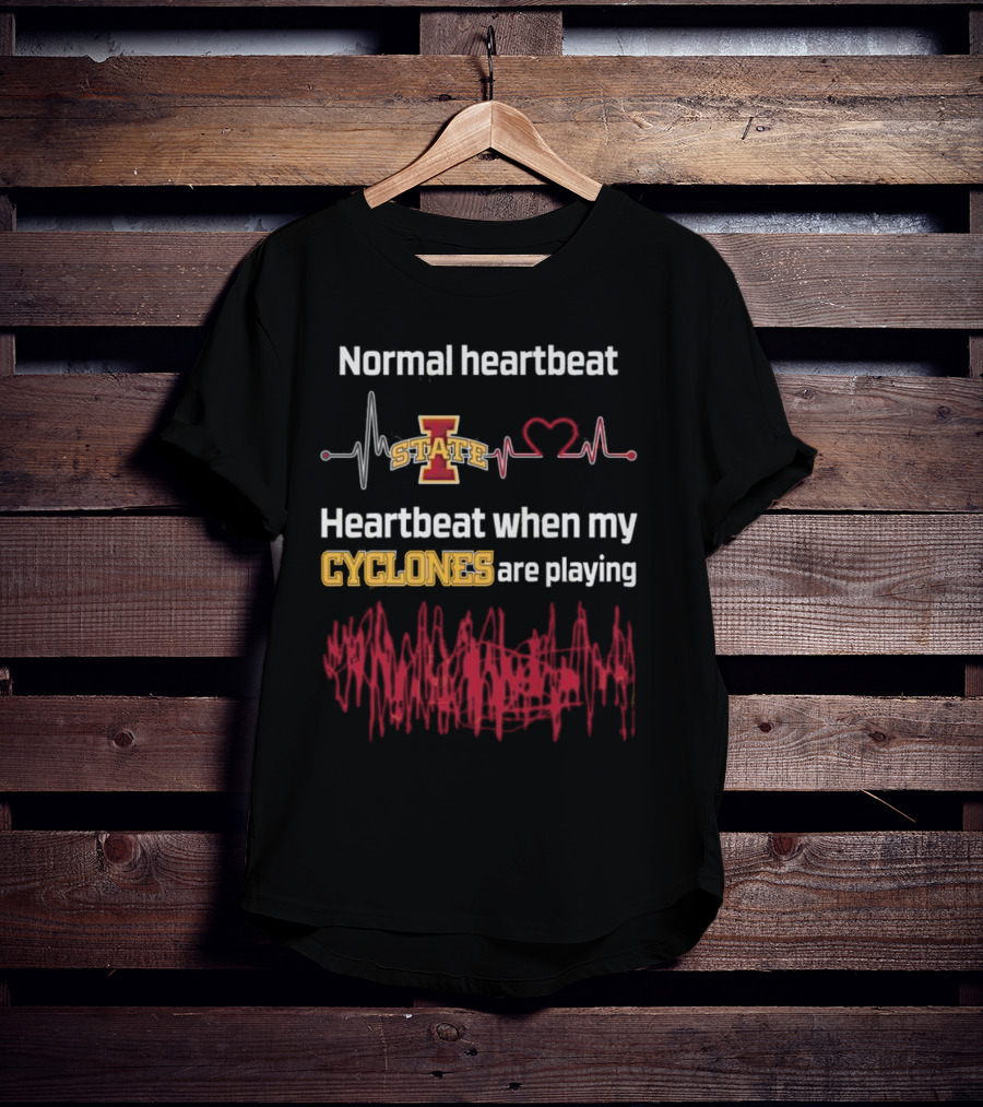 Normal Heartbeat Iowa State Cyclones Heartbeat Playing T-Shirt
