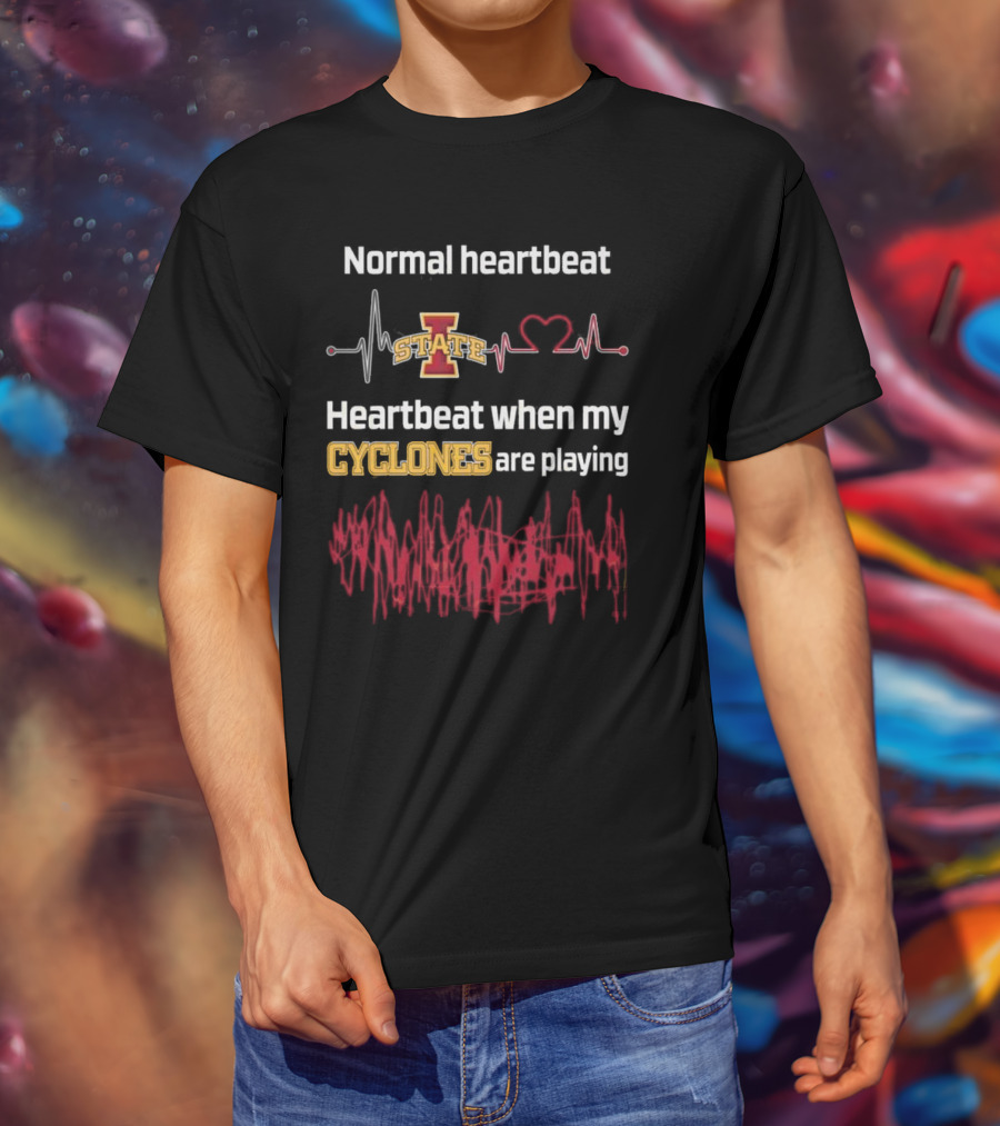 Normal Heartbeat Iowa State Cyclones Heartbeat Playing T-Shirt