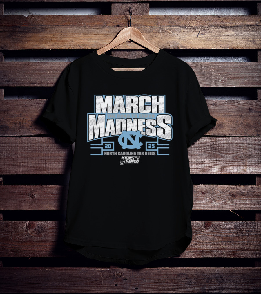 March Madness 2025 North Carolina Tar Heels Road To Tampa NCAA Tournament T-Shirt