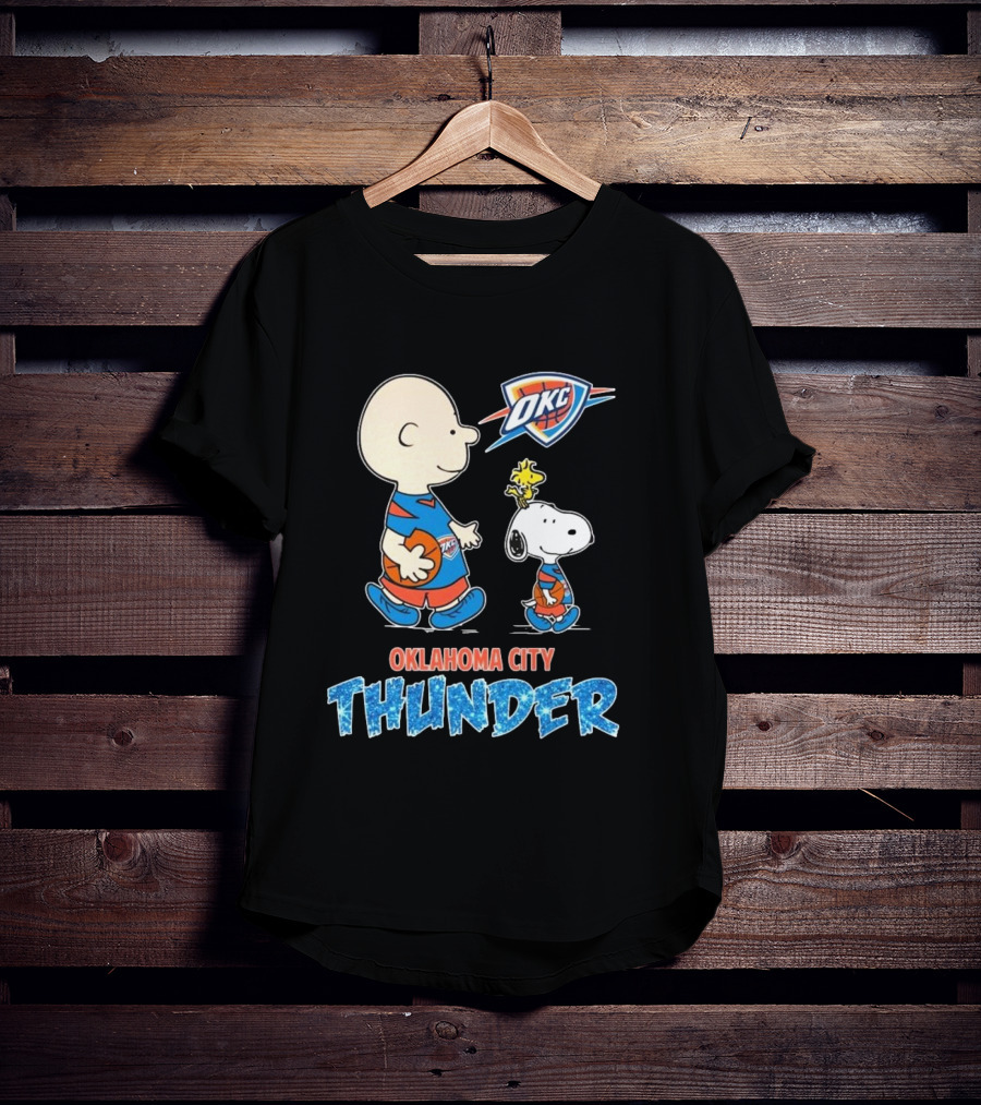 Oklahoma City Thunder Peanuts Snoopy 2025 OKC Basketball Woodstock T-Shirt