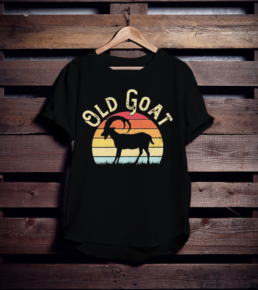 Old Goat Vintage Sunset Silhouette Retro Style T-Shirt