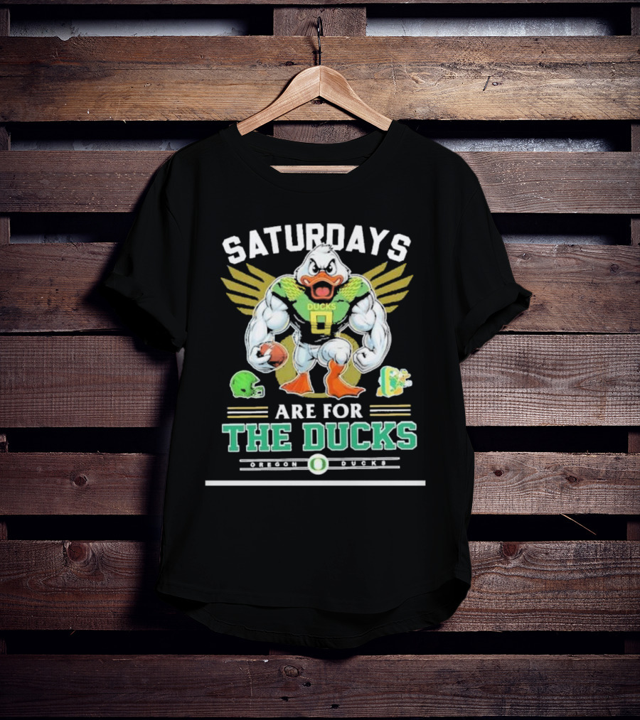SATURDAYS ARE FOR THE DUCKS Mascot Football Helmets Play T-Shirt