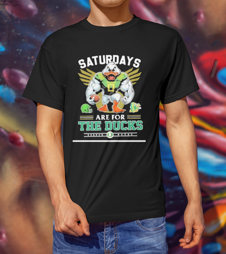 SATURDAYS ARE FOR THE DUCKS Mascot Football Helmets Play T-Shirt