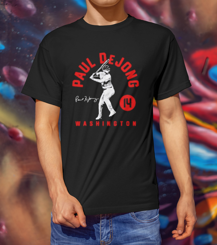 Paul DeJong Washington Nationals Signature Cartoon Number 14 T-Shirt