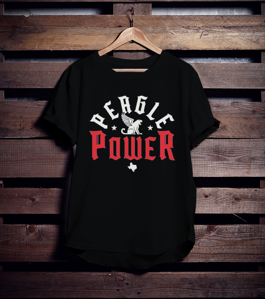 Peagle Power Winged Griffin Texas Baseball T-Shirt