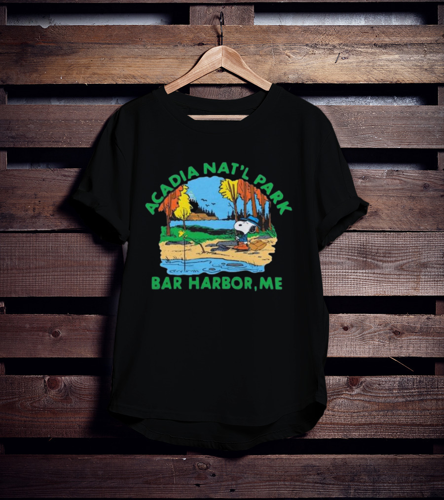 Peanuts Snoopy Acadia Nat'l Park Bar Harbor ME T-Shirt