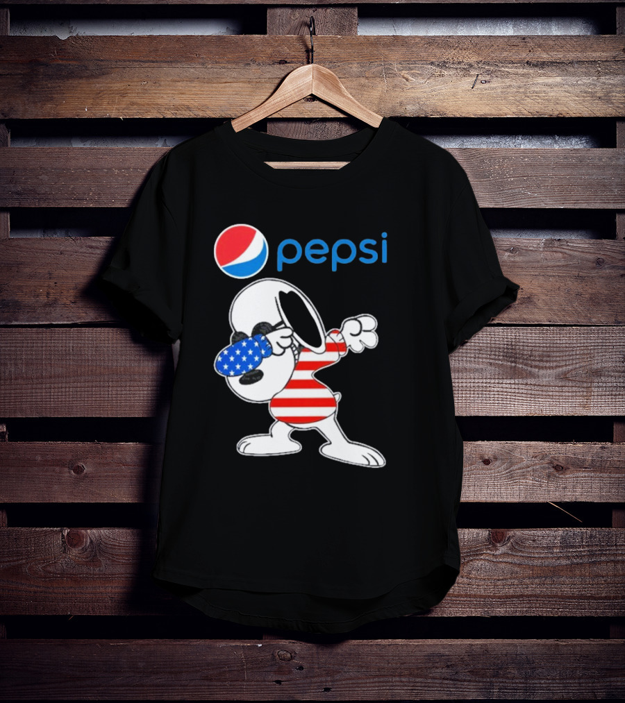 Pepsi Snoopy Dabbing American Flag USA T-Shirt