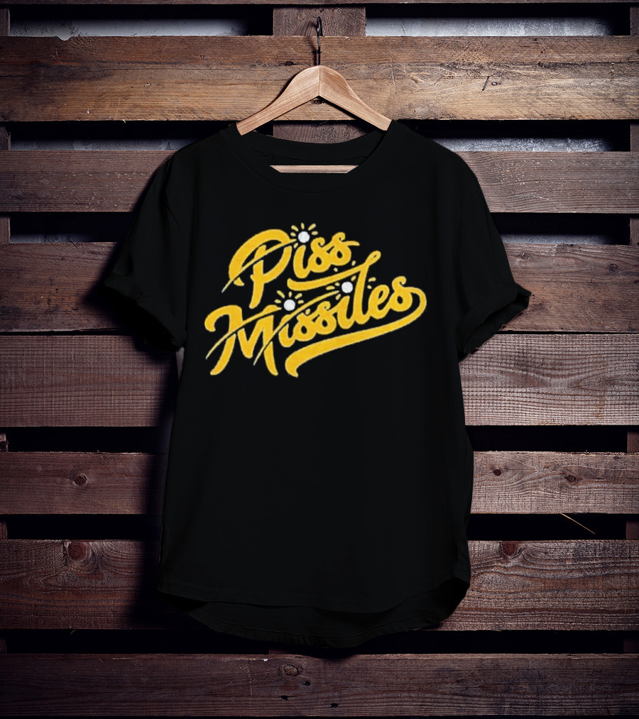 Piss Missiles Baseball Text Style With Splash Effects T-Shirt