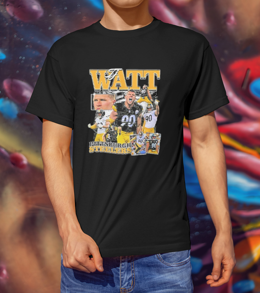 Pittsburgh Steelers TJ Watt 90 Collage T-Shirt