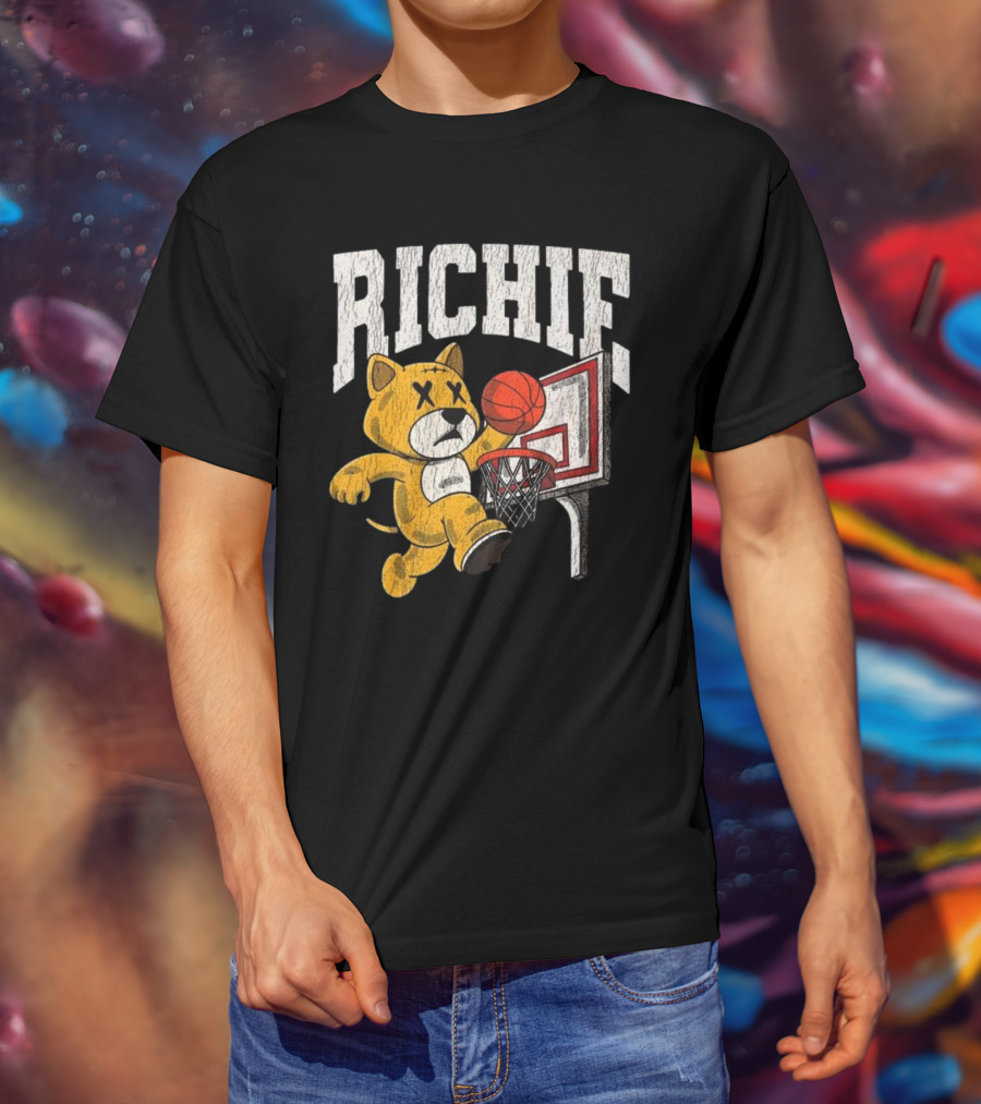 Richie Basketball Bear Dunk Playoff T-Shirt