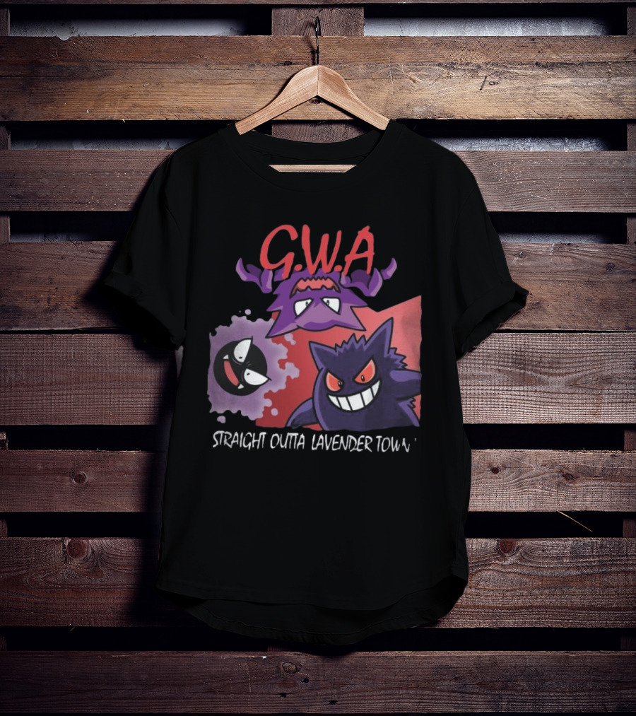 G.W.A Straight Outta Lavender Town Gengar Haunter Gastly T-Shirt