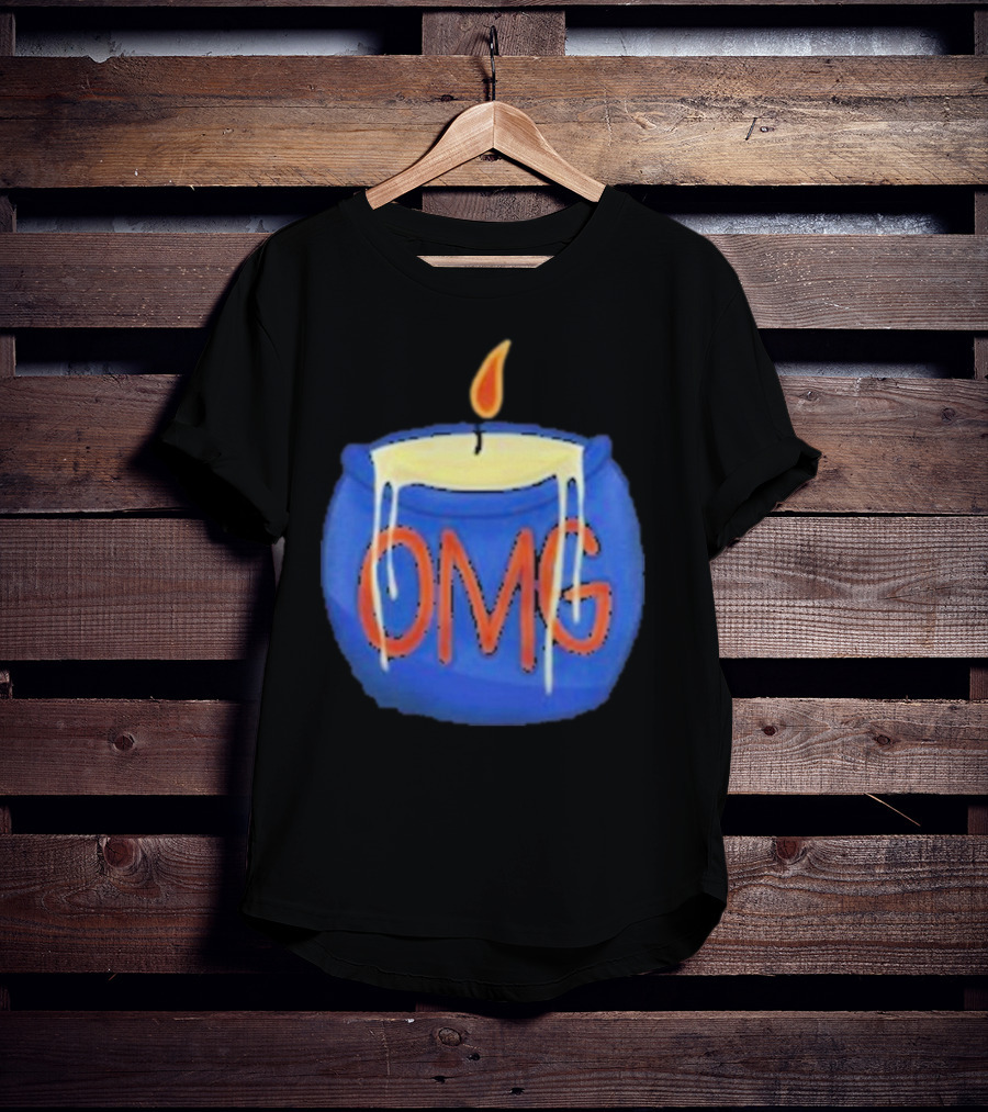 OMG Rally Candle Iconic Blue Wax Flame T-Shirt