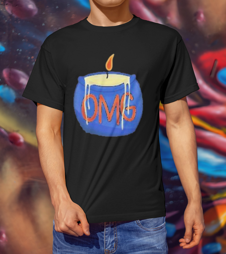 OMG Rally Candle Iconic Blue Wax Flame T-Shirt