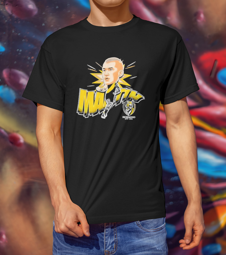 Richmond FC Dustin Martin Henrik Face With Yellow Highlights T-Shirt