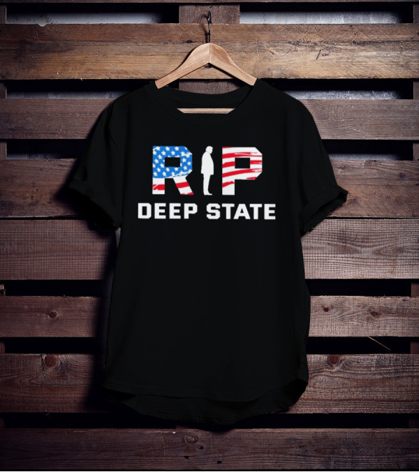 RIP Deep State American Flag Silhouette T-Shirt