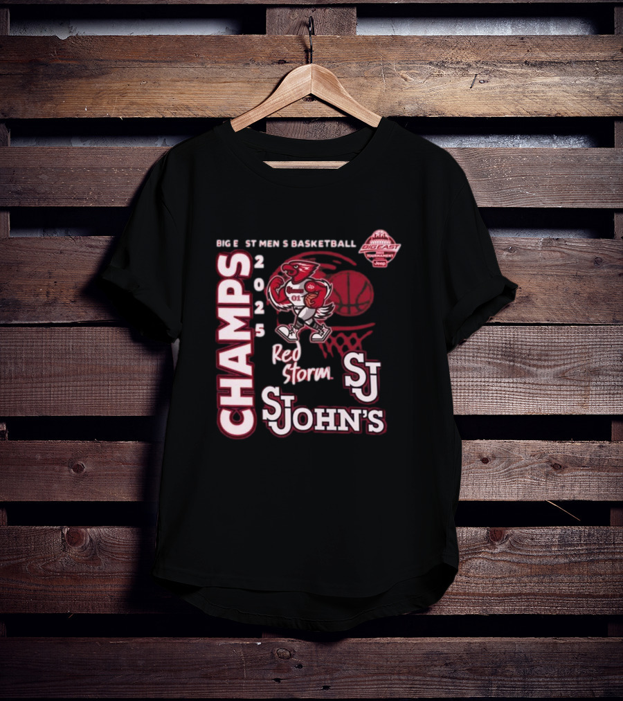 Big East Men's Basketball 2025 Champs St. John's Red Storm T-Shirt