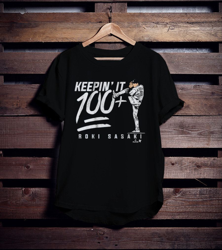 Roki Sasaki Keepin’ It 100+ Baseball Pitcher Graphic T-Shirt