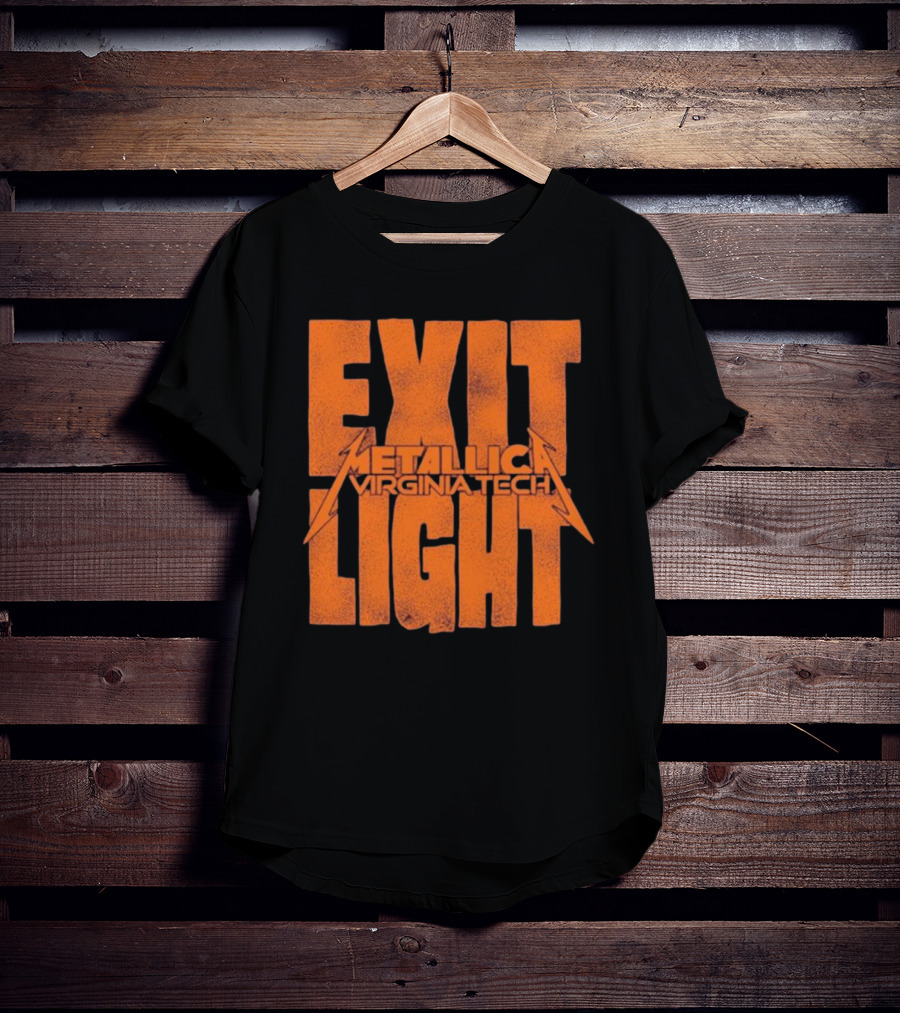 EXIT LIGHT METALLICA VIRGINIA TECH RETRO BRAND MAROON HOKIES T-Shirt