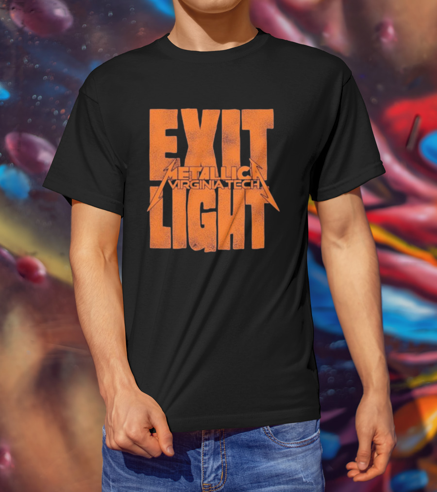 EXIT LIGHT METALLICA VIRGINIA TECH RETRO BRAND MAROON HOKIES T-Shirt