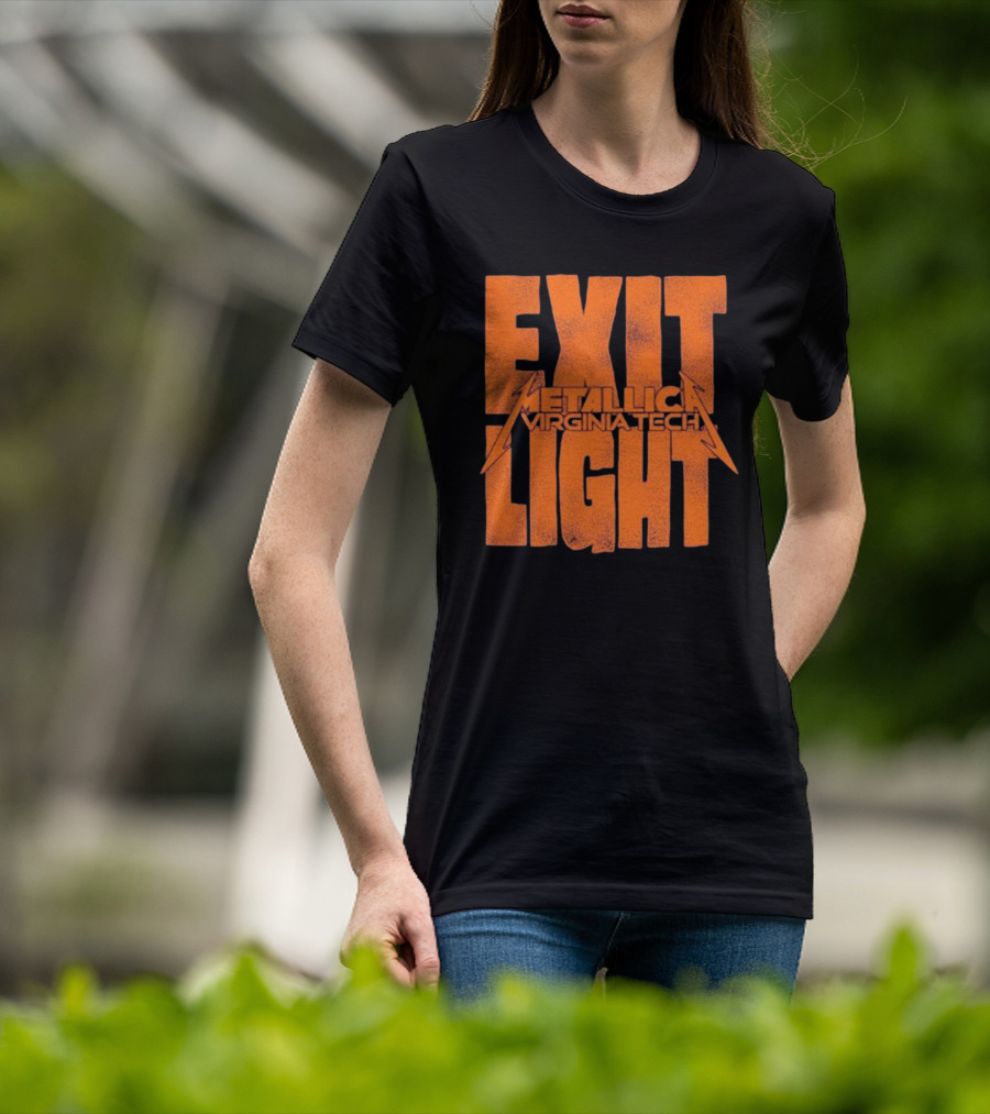 EXIT LIGHT METALLICA VIRGINIA TECH RETRO BRAND MAROON HOKIES T-Shirt