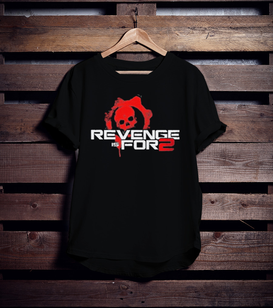 Revenge For 2 Skull Emblem Blood Splatter T-Shirt