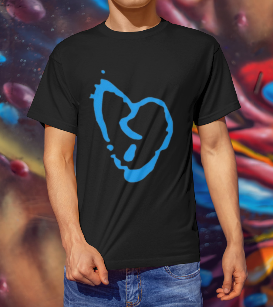 Revenge Lightning Heartbreak Blue Broken Heart Outline T-Shirt