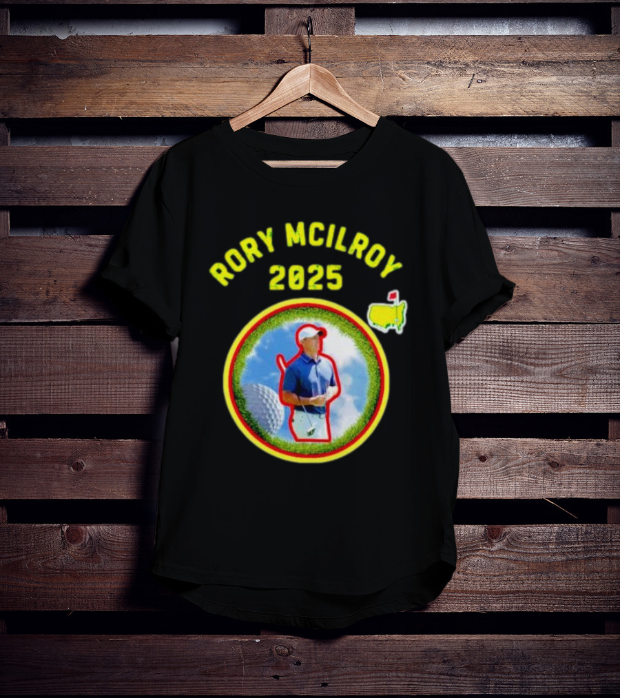 Rory McIlroy 2025 Masters Tournament Vintage Golf Circle Clouds Fairway T-Shirt