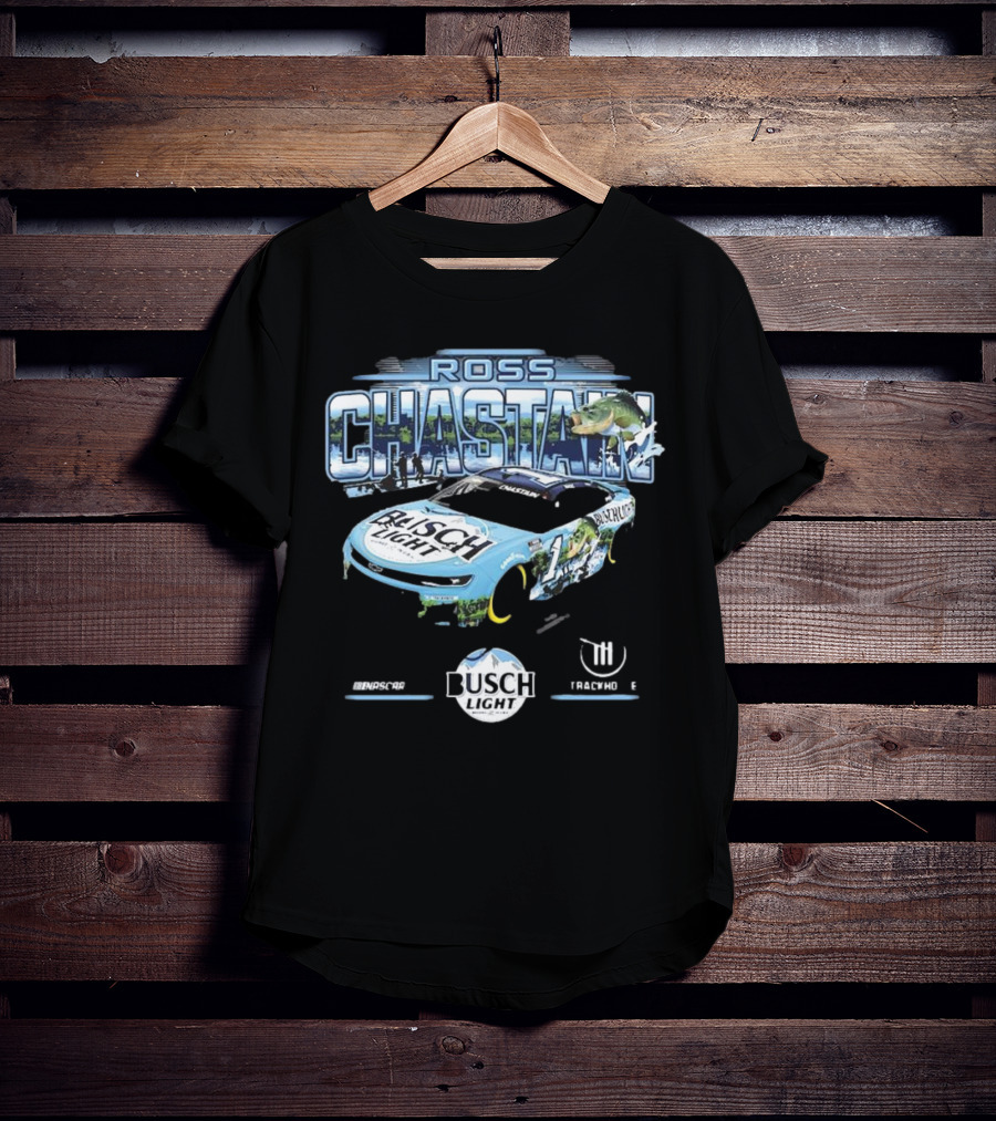 Ross Chastain Busch Light Trackhouse Racing Team Bass Car T-Shirt