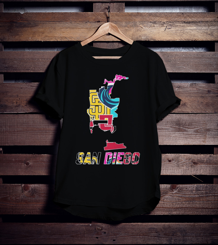 San Diego Padres Aztecs Wave Sports Team T-Shirt
