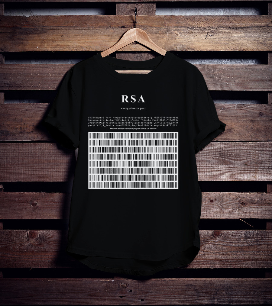 RSA Warning This Is A Munition Encryption Export Controlled Barcode Style T-Shirt
