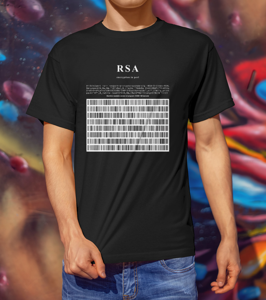 RSA Warning This Is A Munition Encryption Export Controlled Barcode Style T-Shirt