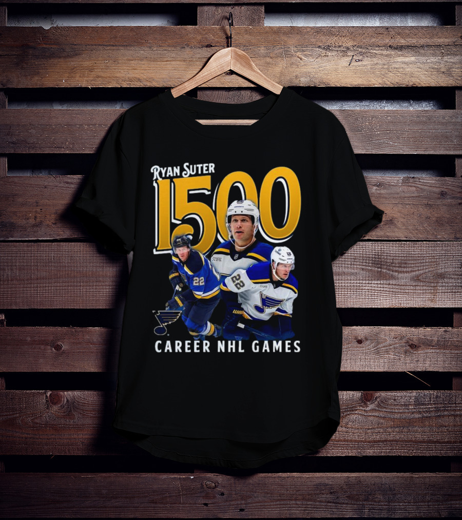 Ryan Suter St. Louis Blues 1500 Career NHL Games Celebration T-Shirt
