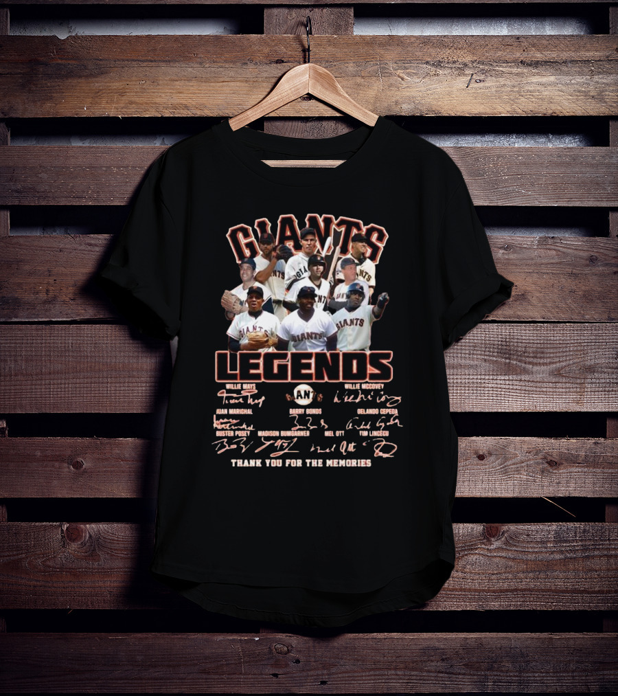 San Francisco Giants Legends Thank You For The Memories Signatures 2025 T-Shirt