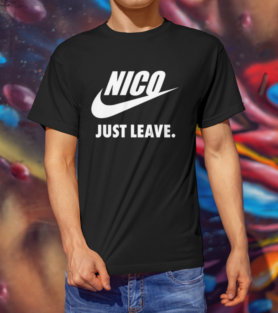 Nico Just Leave Swoosh Parody T-Shirt